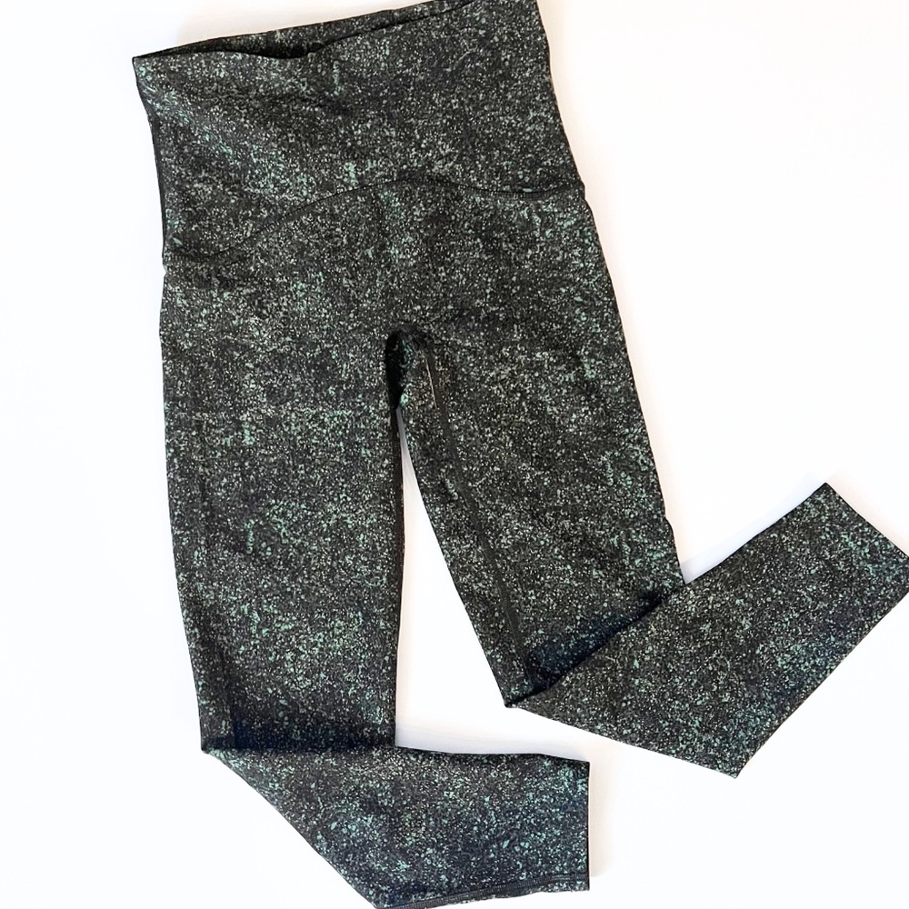 SPANX Sara Blakely High Waist Leggings S/P Speckled Gray Green Athleisure